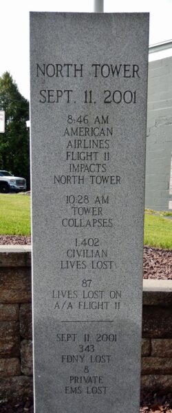 NAPLES SEPTEMBER 11, 2001 MEMORIAL LEFT STONE