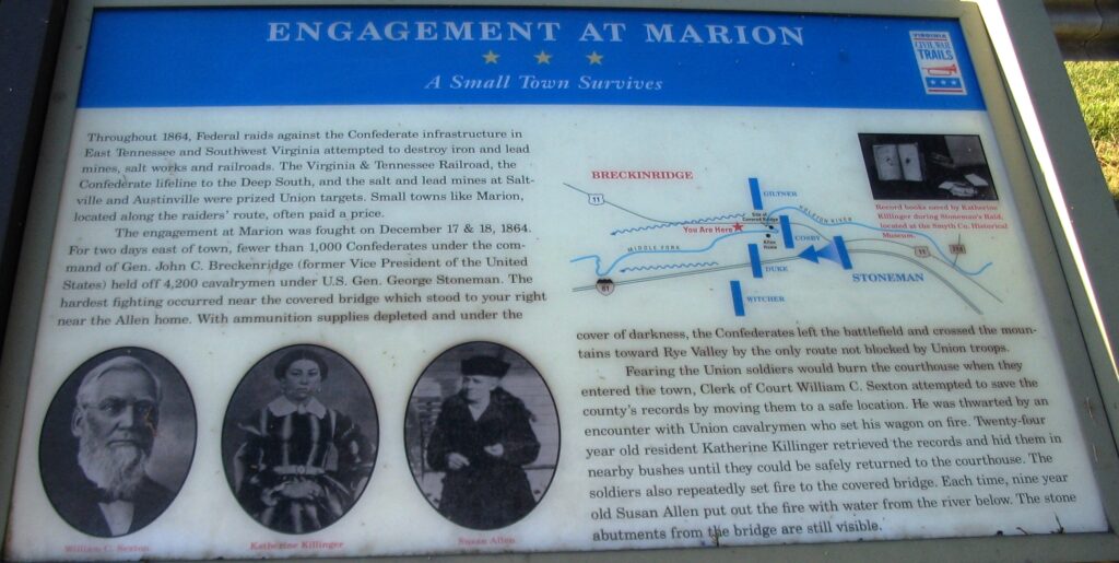 ENGAGEMENT AT MARION WAR MEMORIAL PLAQUE