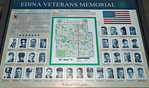 EDINA VETERANS MEMORIAL PLAQUE