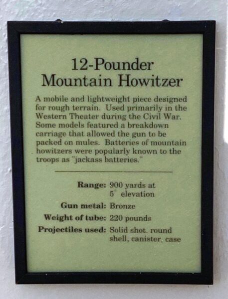 12-POUNDER MOUNTAIN HOWITZER WAR MEMORIAL PLAQUE