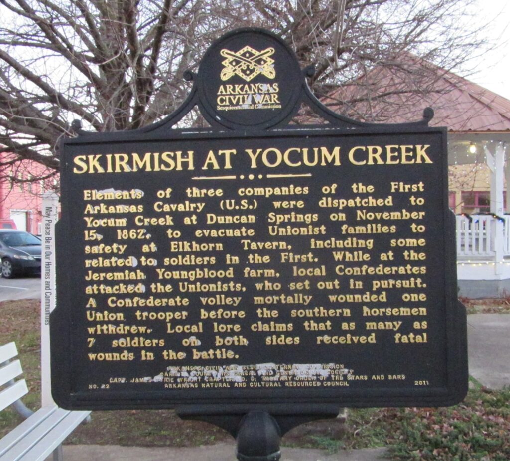 SKIRMISH AT YOCUM CREEK WAR MEMORIAL MARKER