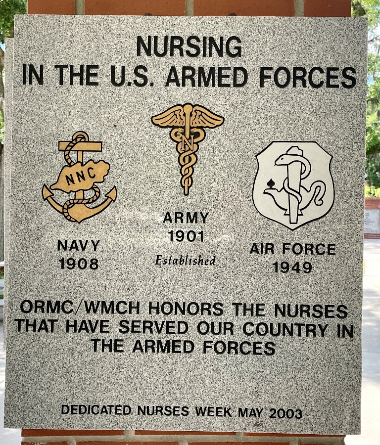 NURSING IN THE U.S. ARMED FORCES WAR MEMORIAL TABLET