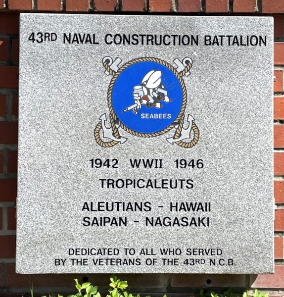 43RD NAVAL CONSTRUCTION BATTALION WAR MEMORIAL TABLET