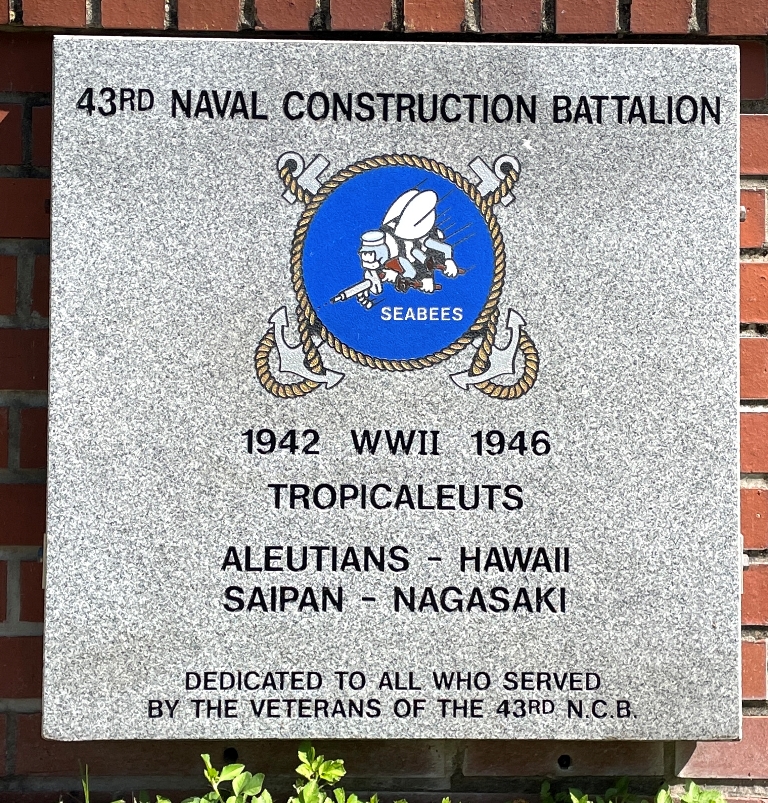 43RD NAVAL CONSTRUCTION BATTALION WAR MEMORIAL TABLET