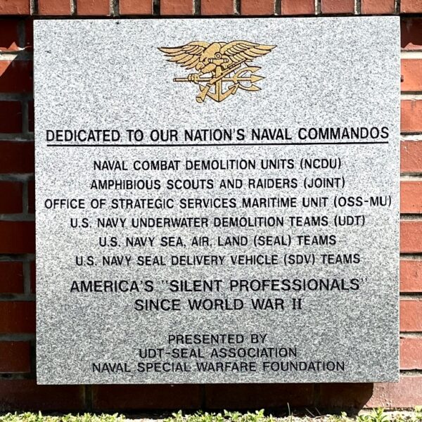 DEDICATED TO OUR NATION’S NAVAL COMMANDOS MEMORIAL TABLET