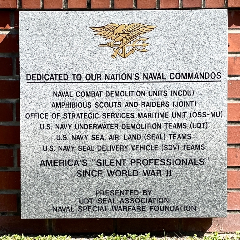 DEDICATED TO OUR NATION’S NAVAL COMMANDOS MEMORIAL TABLET