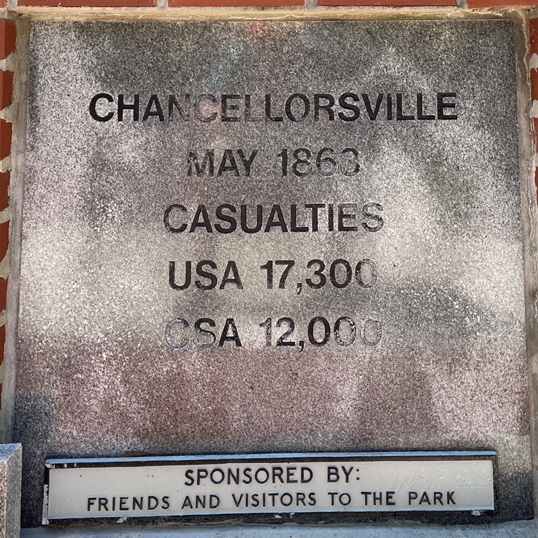 CHANCELLORSVILLE MAY 1863 WAR MEMORIAL TABLET