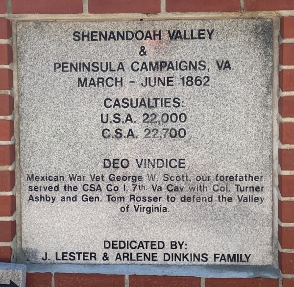 SHENANDOAH VALLEY WAR MEMORIAL TABLET