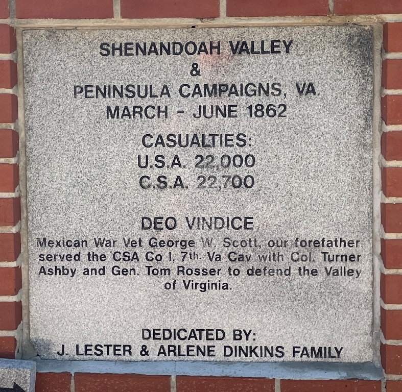 SHENANDOAH VALLEY WAR MEMORIAL TABLET
