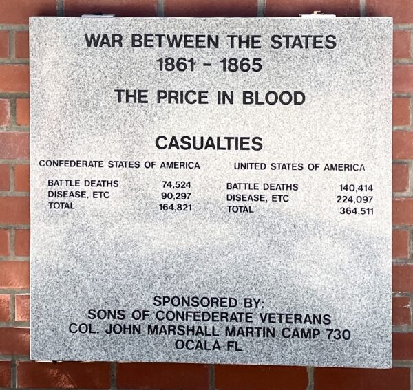 WAR BETWEEN THE STATES MEMORIAL TABLET
