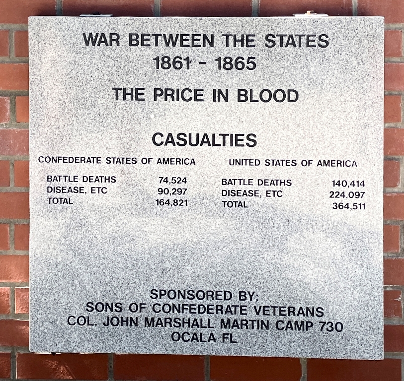WAR BETWEEN THE STATES MEMORIAL TABLET