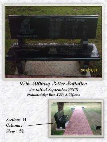 97TH MILITARY POLICE BATTALION MEMORIAL BENCH