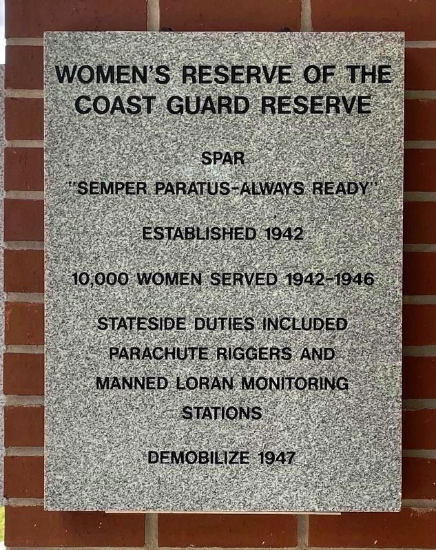 WOMEN’S RESERVE OF THE COAST GUARD RESERVE WAR MEMORIAL TABLET