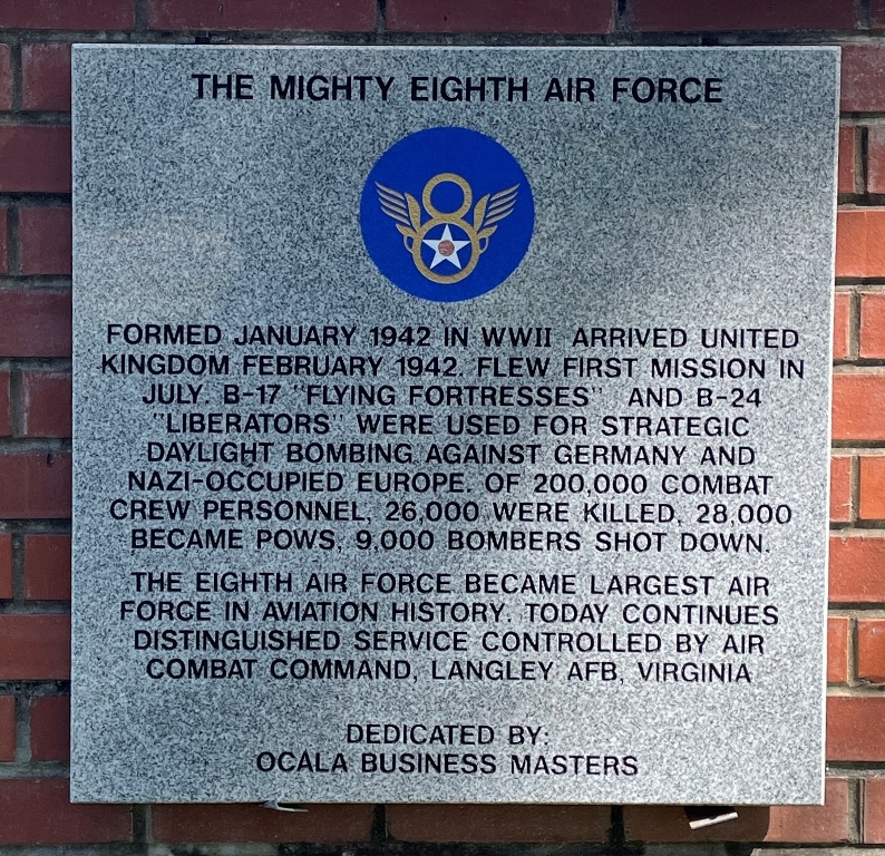 THE MIGHTY EIGHT AIR FORCE WAR MEMORIAL TABLET