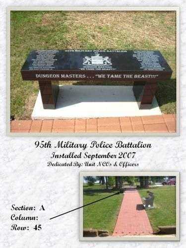 95TH MILITARY POLICE BATTALION MEMORIAL BENCH