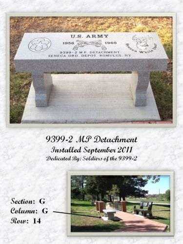 9399-2 MILITARY POLICE DETACHMENT MEMORIAL BENCH