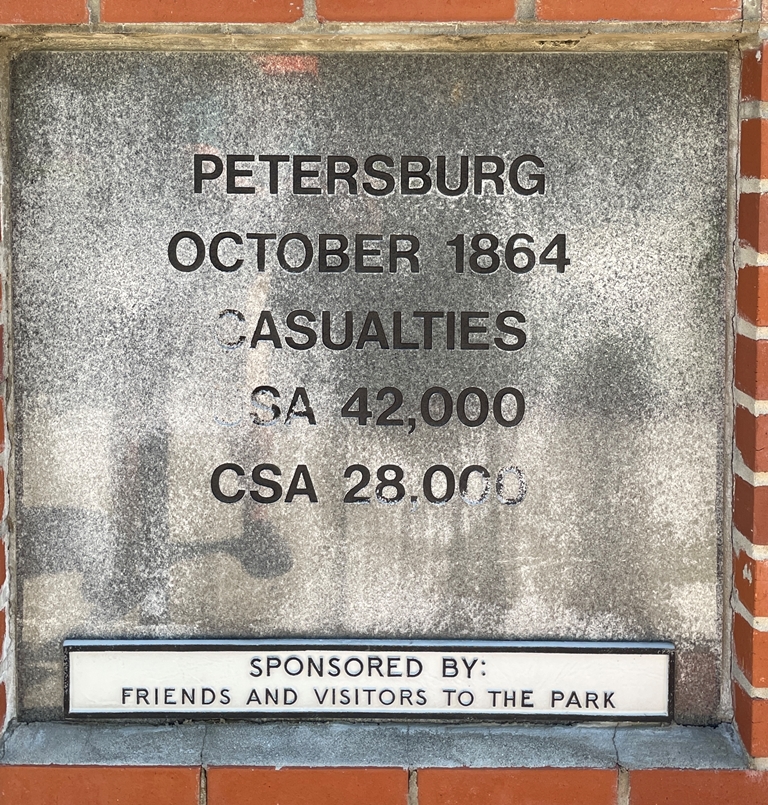 PETERSBURG OCTOBER 1864 WAR MEMORIAL TABLET