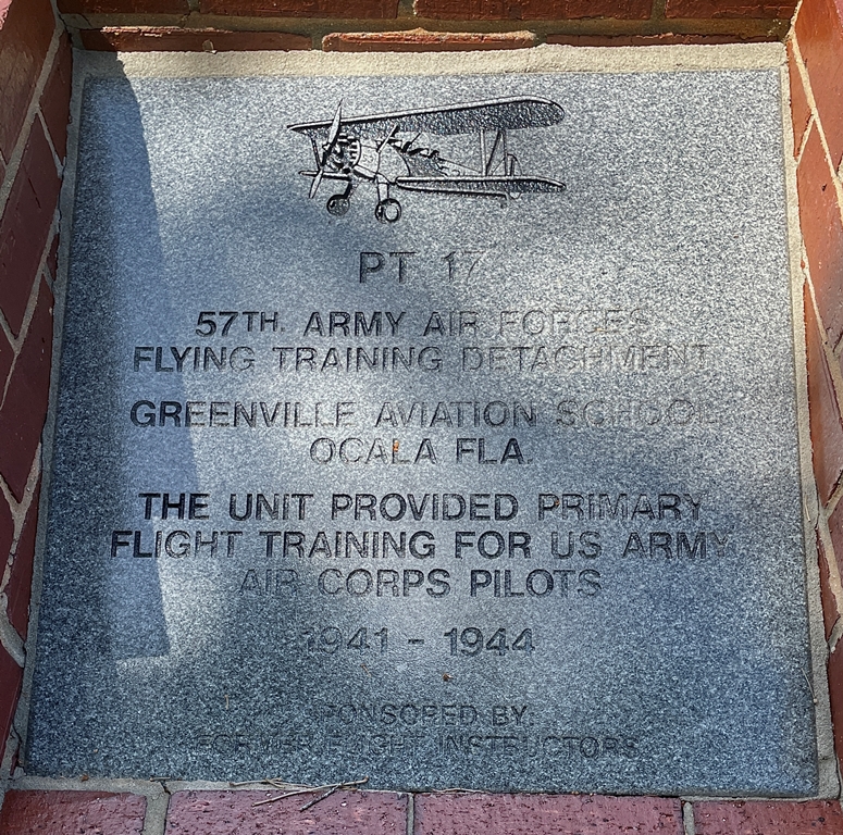PT 17 57TH ARMY AIR FORCES TRAINING MEMORIAL TABLET