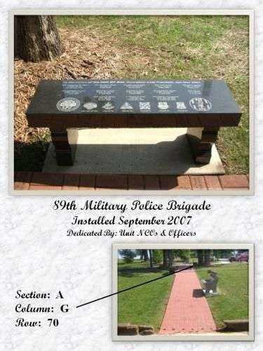89TH MILITARY POLICE BRIGADE MEMORIAL BENCH