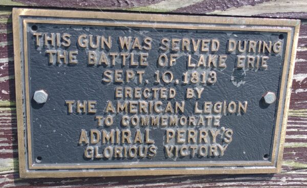 BATTLE OF LAKE ERIE GUN MEMORIAL PLAQUE