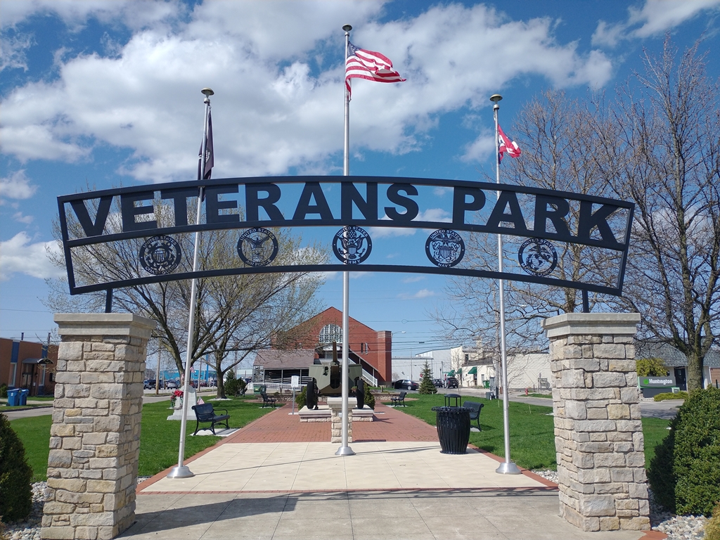 PODIUM AND FLAG POLES MEMORIAL