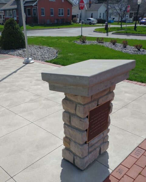 PODIUM AND FLAG POLES MEMORIAL PODIUM