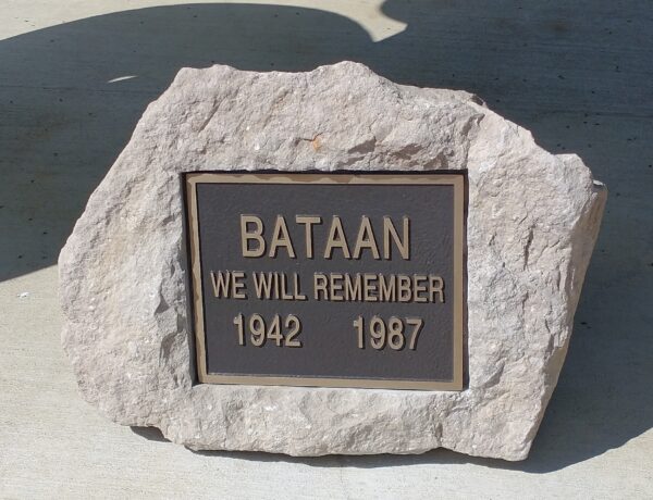 BATAAN WE WILL REMEMBER WAR MEMORIAL PLAQUE