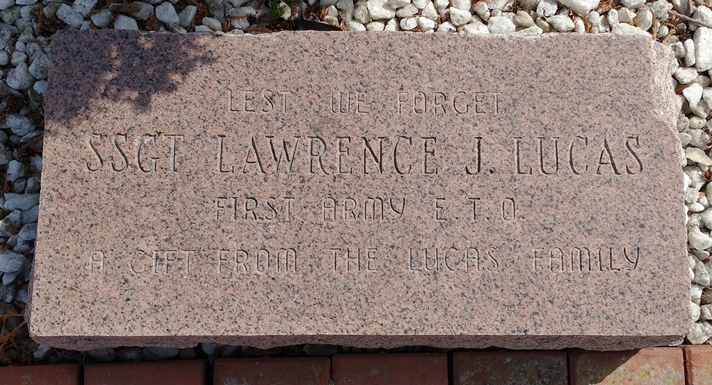 SSGT. LAWRENCE J. LUCAS WAR MEMORIAL TABLET