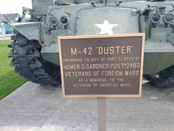 M-42 “DUSTER” VETERANS OF AMERICAN WARS MEMORIAL PLAQUE