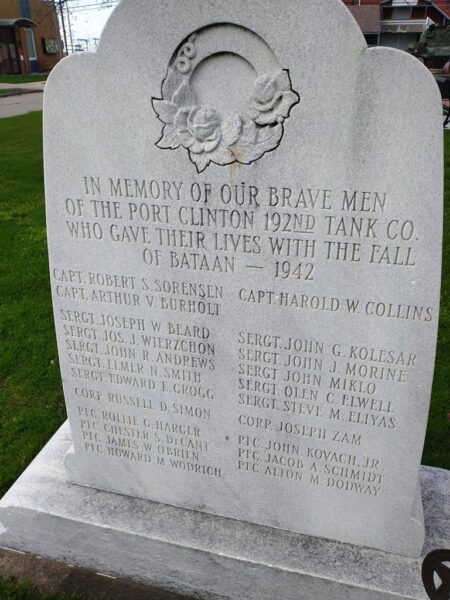 PORT CLINTON 192ND TANK CO WAR MEMORIAL