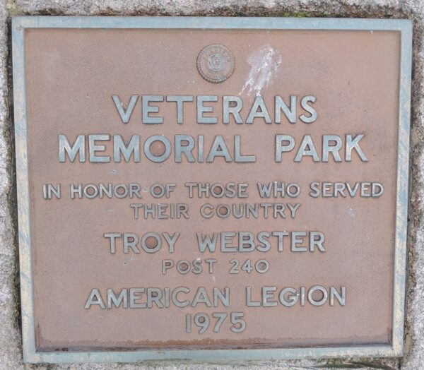 AMERICAN LEGION POST 240 VETERANS MEMORIAL PARK PLAQUE