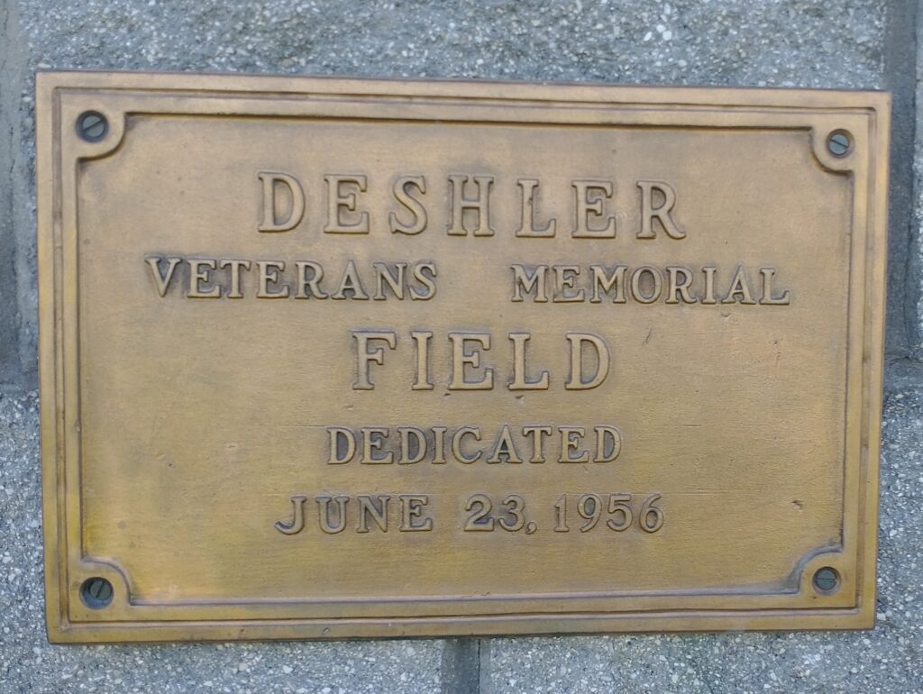 DESHLER VETERANS MEMORIAL FIELD PLAQUE