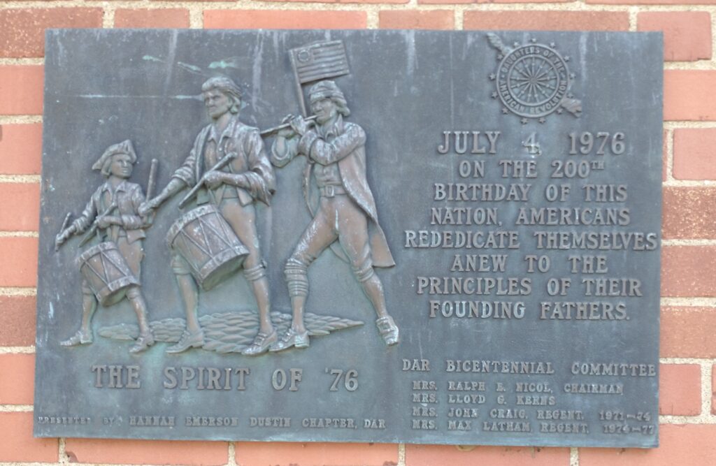 THE SPIRIT OF 76 MEMORIAL PLAQUE