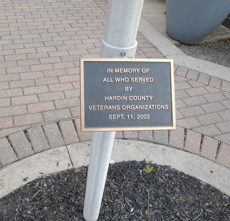 HARDIN COUNTY ALL VETERANS MEMORIAL FLAGPOLE PLAQUE