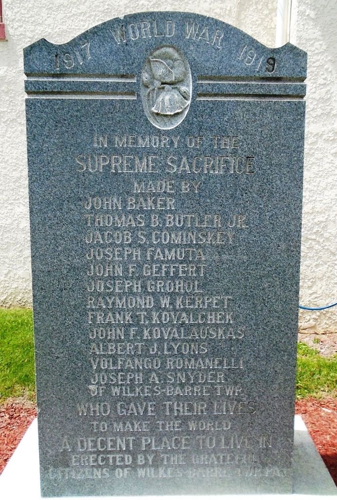 WILKES-BARRE TWP. SUPREME SACRIFICE WORLD WAR MEMORIAL