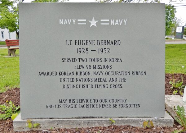 LIEUTENANT EUGENE BERNARD MEMORIAL BACK