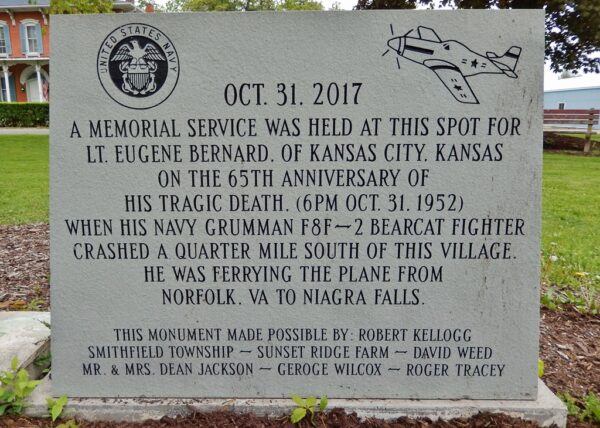 LIEUTENANT EUGENE BERNARD MEMORIAL FRONT