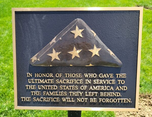 NATIONAL CEMETERY OF THE ALLEGHENIES ULTIMATE SACFIRCE WAR MEMORIAL PLAQUE