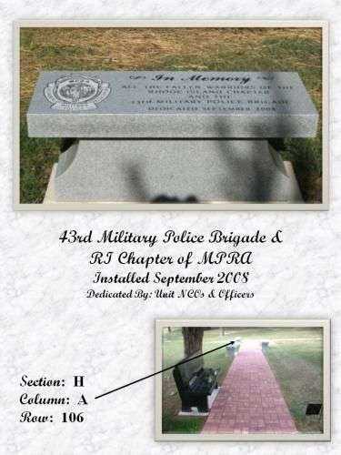 43RD MILITARY POLICE BRIGADE MEMORIAL BENCH