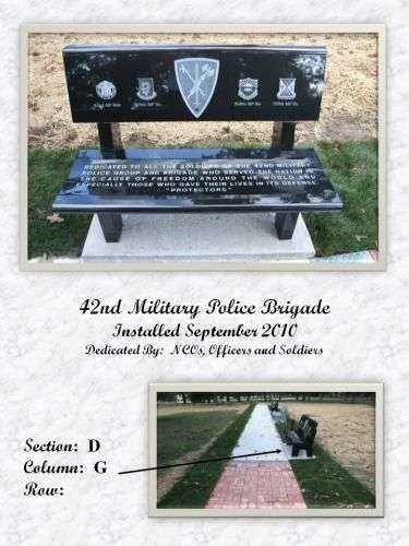 42ND MILITARY POLICE BRIGADE MEMORIAL BENCH