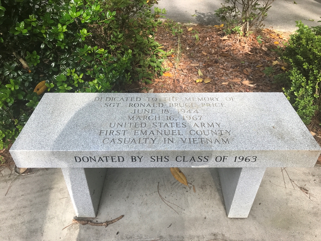 SGT. RONALD BRUCE PRICE WAR MEMORIAL BENCH