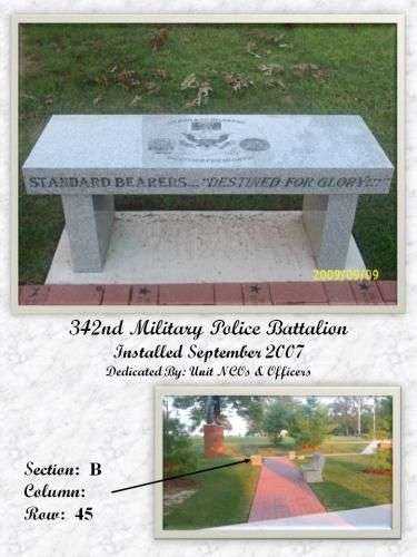 342ND MILITARY POLICE BATTALION MEMORIAL BENCH
