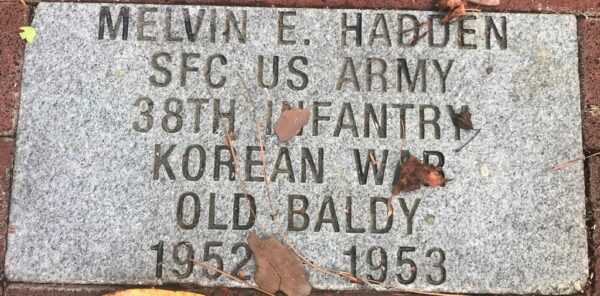 MELVIN E. HADDEN WAR MEMORIAL TABLET