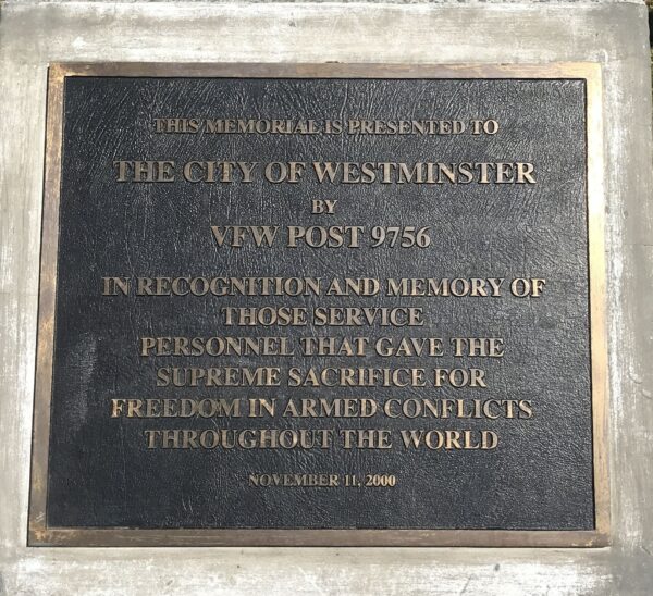 VFW POST 9756 SUPREME SACRIFICE VETERANS MEMORIAL PLAQUE A