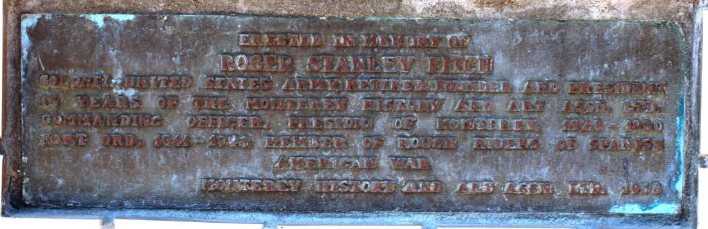 ROGER STANLEY FITCH WAR MEMORIAL FOUNTAIN PLAQUE
