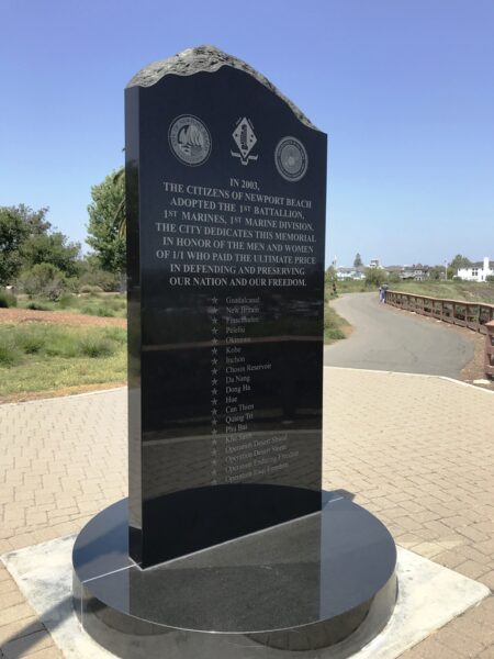 1ST BATTALION, 1ST MARINES, 1ST MARINE DIVISION WAR MEMORIAL BACK