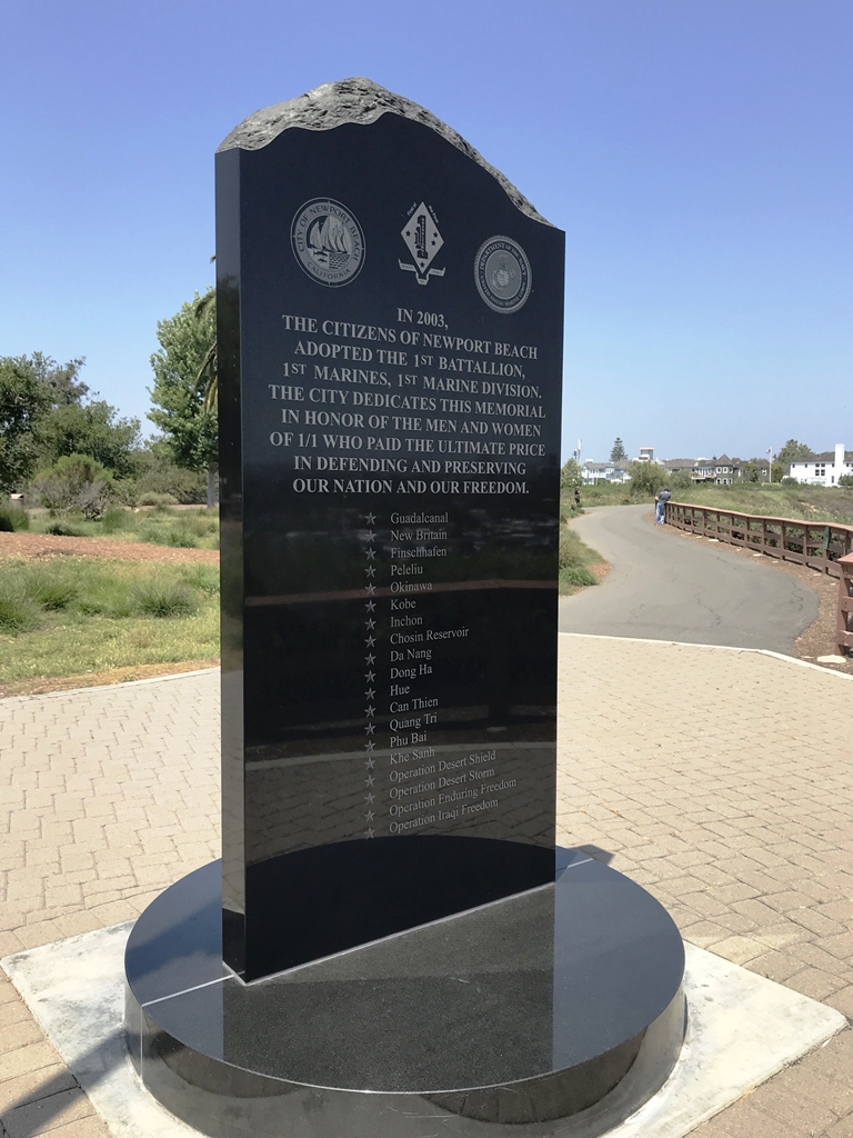 1ST BATTALION, 1ST MARINES, 1ST MARINE DIVISION WAR MEMORIAL BACK