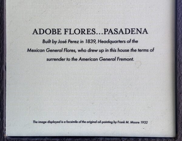 ADOBE FLORES MEMORIAL PLAQUE