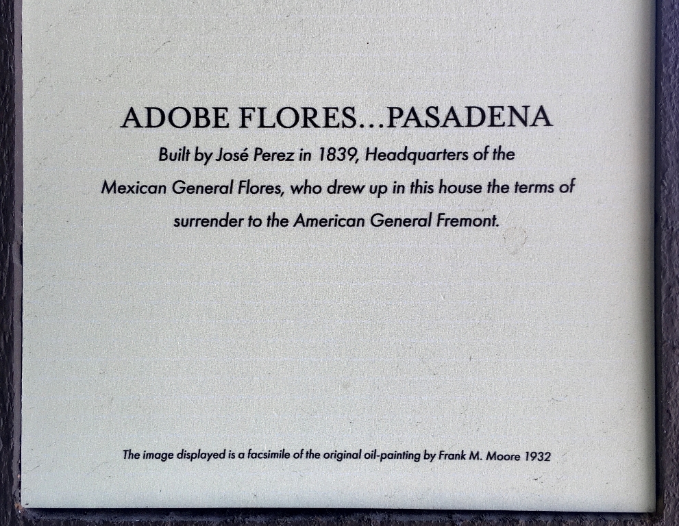 ADOBE FLORES MEMORIAL PLAQUE