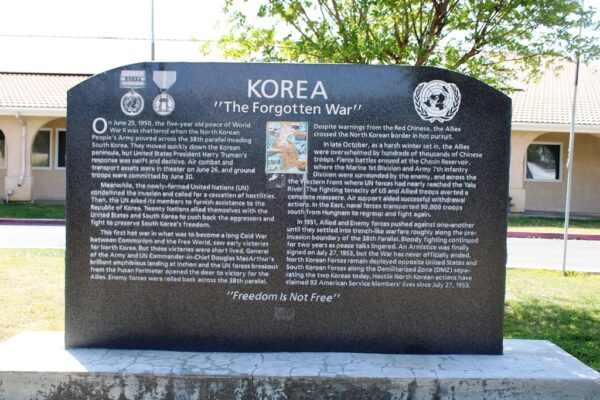 KOREA “THE FORGOTTEN WAR” MEMORIAL FRONT